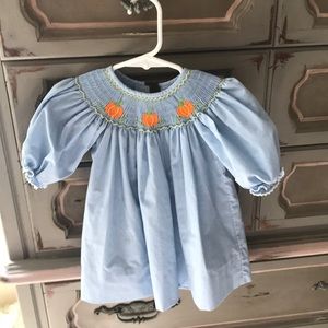 Fall smocked pumpkin dress. Excellent condition.🍁